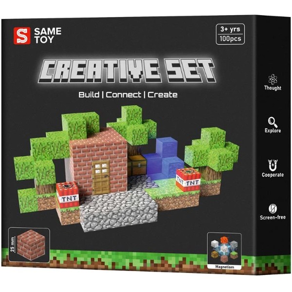 Фото - Магнітний конструктор Same Toy Creative Set Vault 100 ел. (MCRAFT-4646-SM)